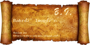 Bakró Imogén névjegykártya